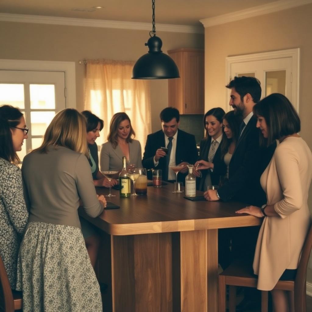 Guests learning to make cocktails at a class
