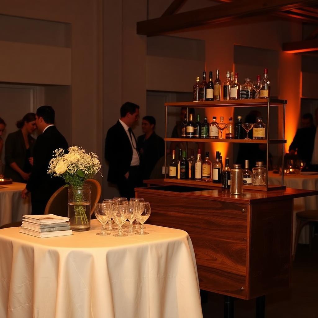Mobile bar setup at a private event