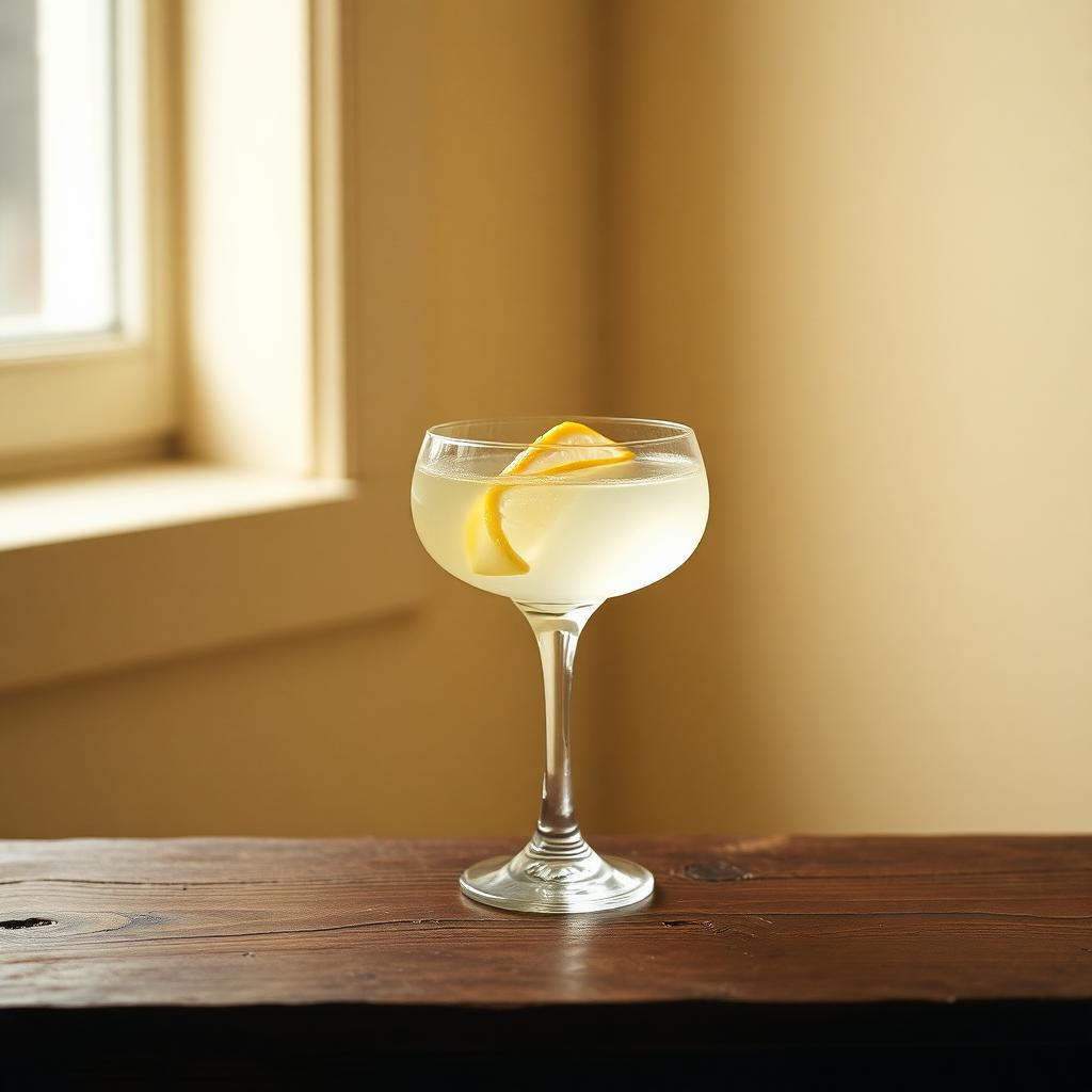 Elegant coupe cocktail catching window light